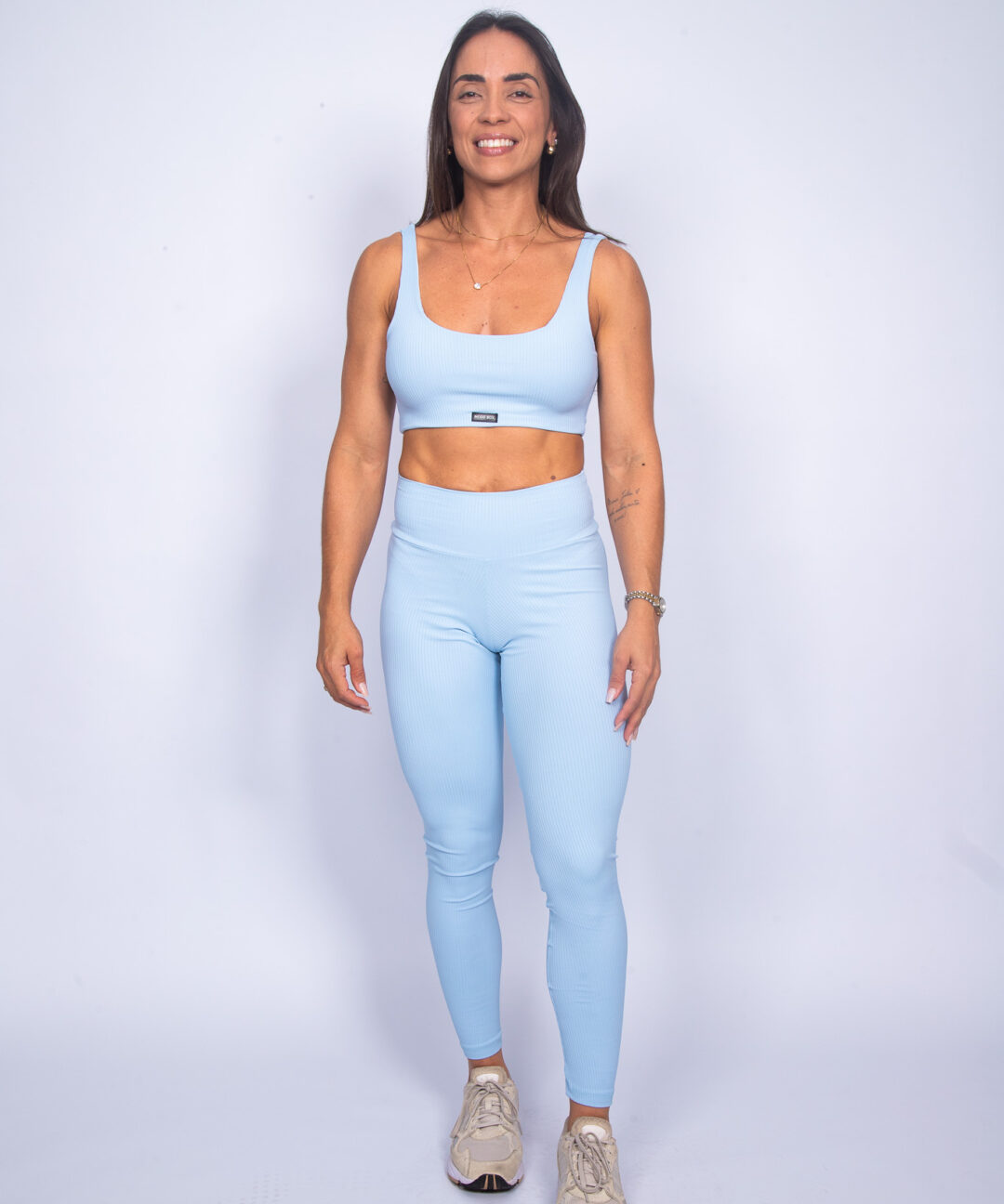 CALÇA CANELADA AZUL