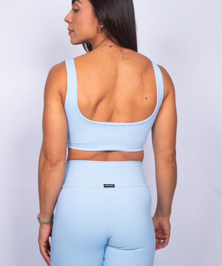 Alternative view of TOP CANELADO AZUL