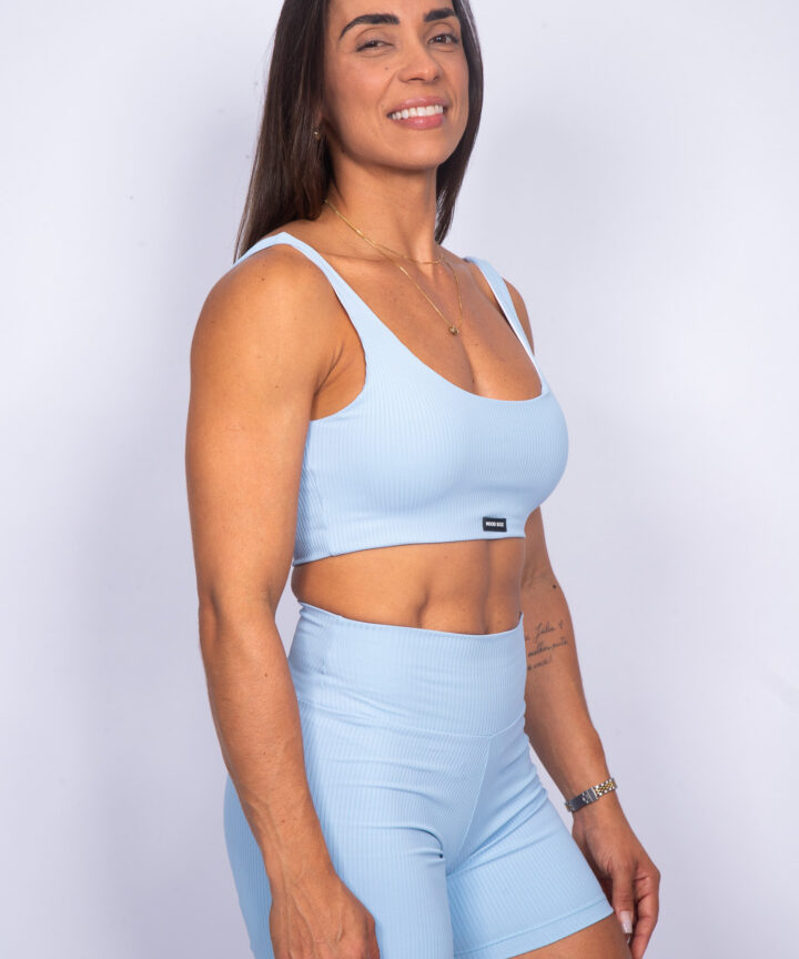 Alternative view of SHORT CANELADO AZUL