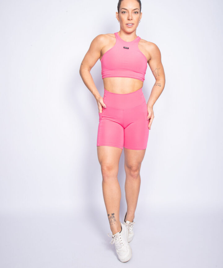 BERMUDA COM BOLSO ROSA